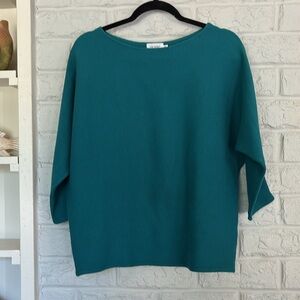 The Reset Dolman Style Ribbed Emerald Color Light Weight Sweater Size S/M